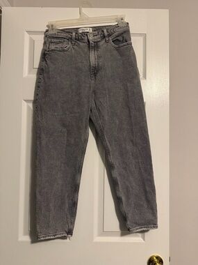 Abercrombie & Fitch High-Rise Gray Mom Jeans